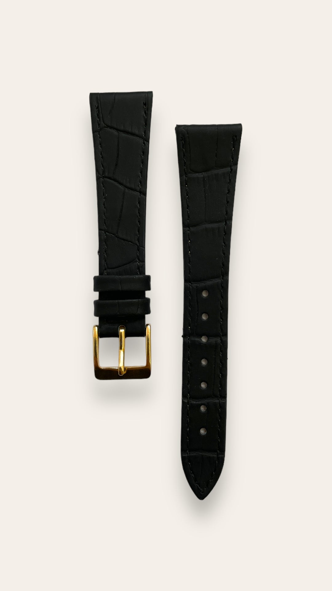 Bracelet De Montre ZRC En Cuir Veau Grain Alligator - Marron - Largeur 24 Mm - Neuf Fait Main